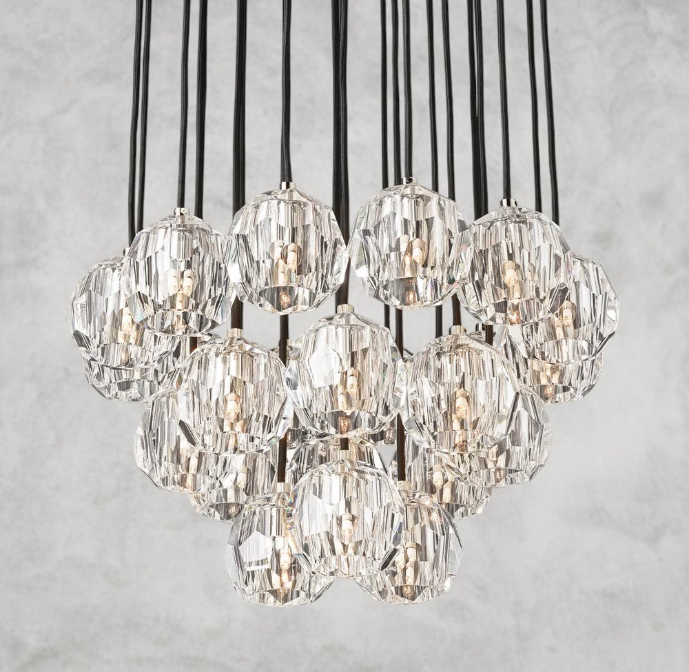 Boule De Cristal Clear/ Smoke Glass Round Cluster Chandelier 14", 19", 24", 30", 40"
